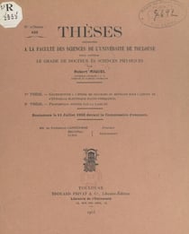 Contribution à l'étude du cracking du méthane sous l'action de l'étincelle électrique haute-fréquence - Suivi de Proposition donnée par la Faculté : structure du verre
