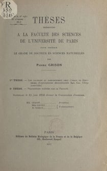 Les facteurs du comportement chez l'imago du doryphore (Leptinotarsa decemlineata Sat,. Col. Chrysomelidae). Suivi de Propositions données par la Faculté - Thèses présentées à la Faculté des sciences de l'Université de Paris pour obtenir le grade de Do...