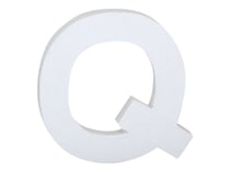 Lettre Q majuscule - carton blanc - 12 cm