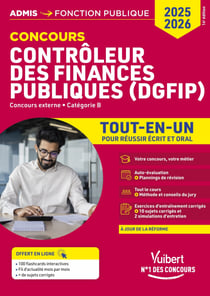 Concours Contrôleur des Finances publiques (DGFIP) - Catégorie B - Tout-en-un - Concours externe 2025-2026 20 tutos offerts