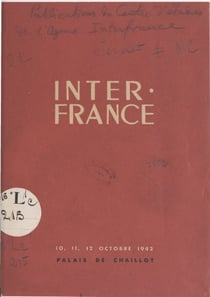 Inter-France - 10, 11, 12 octobre 1942, Palais de Chaillot