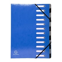 Trieur A4 - 12 compartiments - Iderama - Carton - Exacompta - Bleu foncé