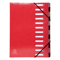 Trieur A4 - 12 compartiments - Iderama - Carton - Exacompta - Rouge