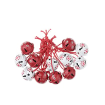 12 grelots - 2.5 cm - rouge et blanc