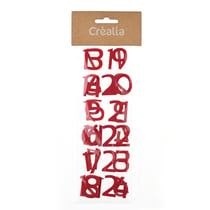 24 chiffres feutrine - rouge