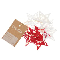 8 accessoires feutrine - étoiles - rouge/écru - Cultura Collection Noël Cosy