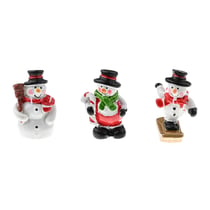 Set de 3 bonhommes de neige en résine 4,7 cm - Créalia
