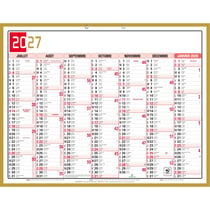 Calendrier 2027 Exacompta - 6 mois - Tricolore Neutre - 43 x 33,5 cm