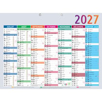 Calendrier mural semestriel recto/verso 2026 Exacompta - 7 mois - Multicolore - 40,5 x 55 cm