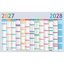 Calendrier mural 2026 Exacompta - 13 mois - Multicolore - 65 x 40,5 cm