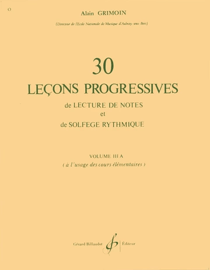 30 leçons progressives de lecture de notes et de solfège - Volume 3A