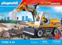 Playmobil - Pelleteuse mécanique et ouvrier - 71749 - La construction