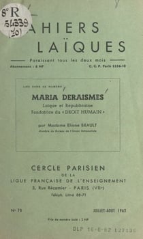 Maria Deraismes - Laïque et républicaine, fondatrice du "Droit humain"