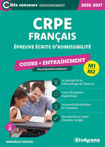 CRPE Français : Épreuve écrite d'admissibilité - Cours + Entraînement - Catégorie A - Édition 2026-2027