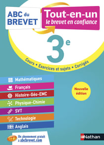 ABC du Brevet Tout en un 3e - Toutes les matières de Troisième pour le Brevet 2024 - Mathématiques, Français, Histoire-Géographie-EMC, Physique-Chimie, SVT, Technologie, Anglais