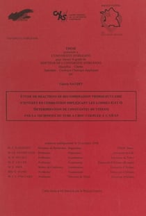 Étude de réactions de recombinaison trimoléculaire d'intérêt en combustion impliquant les atomes H et O, détermination de constantes de vitesse par la technique du tube à choc couplée à l'ARAS - Thèse présentée à l'Université d'Orléans pour obtenir le ...