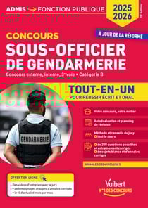Concours Sous-officier de gendarmerie - Catégorie B - Tout-en-un - Vidéos offertes : 4 entretiens commentés + 20 tutos sur les tests psycho - Gendarme externe, interne et 3e voie - Concours 2025-2026
