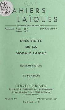 Spécificité de la morale laïque - Notes de lecture. Vie du Cercle