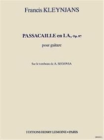 Passacaille Op.87 - partition guitare
