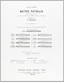 Maître Pathelin n°5 bis Romance - partition Baryton et piano