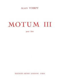 Motum III - partition saxophone alto SOLO