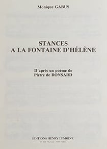 Stance à la fontaine d'Hélène - partition voix