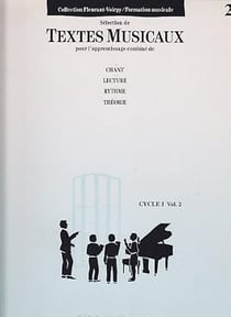 Textes musicaux Cycle 1 Vol.2 - partition formation musicale - cycle 1