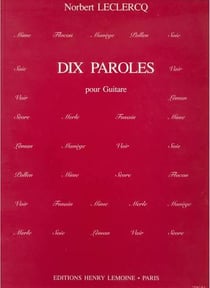 Paroles (10) - partition guitare