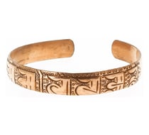 Bracelet en cuivre gravure tibétaine Tierra Zen