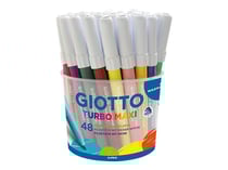 GIOTTO Turbo Maxi - Feutre - non permanent - couleurs assorties - encre à l'eau - 5 mm - extra large (pack de 48)