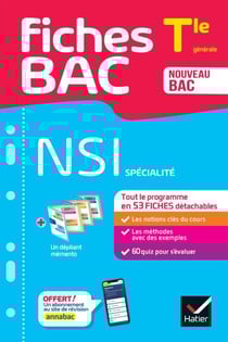 Fiches bac - NSI Tle (spécialité) - Bac 2026 - tout le programme en fiches de révision détachables