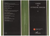 Cahiers de Littérature française - Tome I