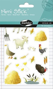 Gommettes Mimi Stick - 4 planches - Ferme