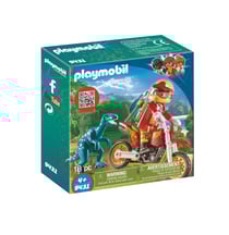Pilote de moto et raptor - Playmobil® - Dinos - 9431