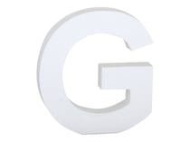 Lettre G majuscule - carton blanc - 20 cm