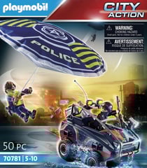 Policier parachutiste et quad des bandits