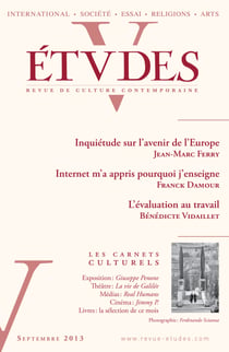 Etudes Septembre 2013 - Inquiétude sur l'avenir de l'Europe