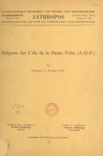 Énigmes des L'éla de la Haute-Volta, A.O.F.