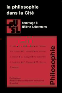 La philosophie dans la Cité - Hommage à Hélène Ackermans