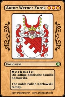 Die adlige polnische Familie Kozlowski. The noble Polish Kozlowski family.