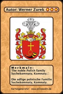 The noble Polish family Suchekomnaty. Die adlige polnische Familie Suchekomnaty.