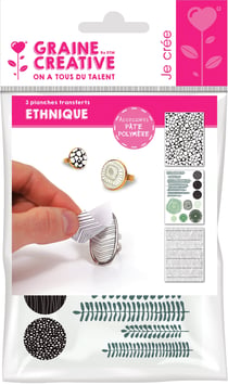 3 transferts pour pâte polymère ethnique