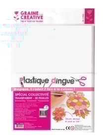 30 feuilles plastique dingue - transparent