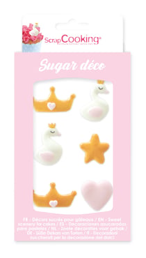 Lot de 6 décorations en sucre ScrapCooking®- Princesse - 12 g