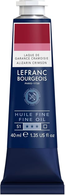Tube 40 ml de peinture à l'huile Lefranc Bourgeois - Laque de garance cramoisie - Fine