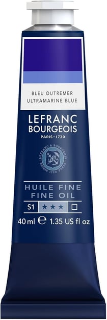 Tube 40 ml de peinture à l'huile Lefranc Bourgeois - Bleu outremer - Fine