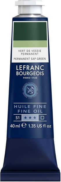 Tube 40 ml de peinture à l'huile Lefranc Bourgeois - Vert de vessie - Fine
