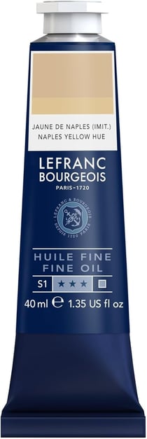Tube 40 ml de peinture à l'huile Lefranc Bourgeois - Jaune de naples (Imitation) - Fine