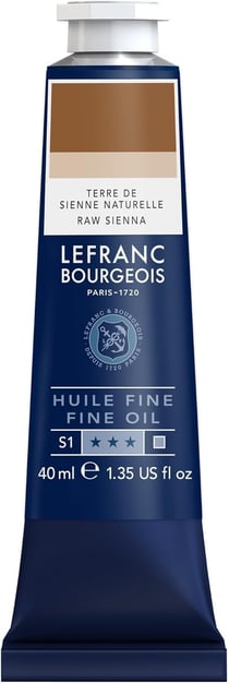 Tube 40 ml de peinture à l'huile Lefranc Bourgeois - Terre de sienne naturelle - Fine