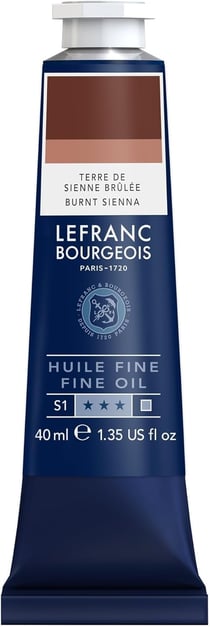 Tube 40 ml de peinture à l'huile Lefranc Bourgeois - Terre de sienne brûlée - Fine